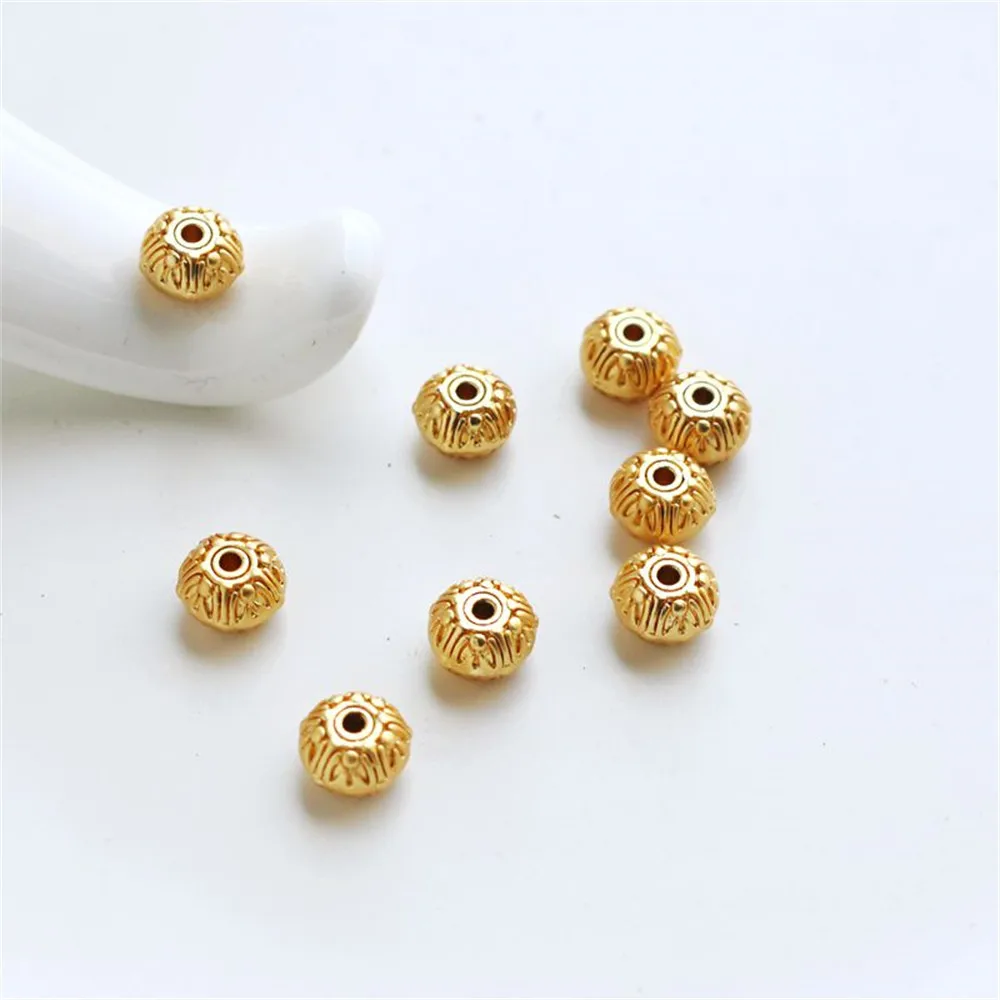 18k matte gold frosted spacer beads diamond pattern flat beads bracelet necklace diy handmade homemade jewelry accessories
18k matte gold frosted spacer beads diamond pattern flat beads bracelet necklace diy handmade homemade jewelry accessories