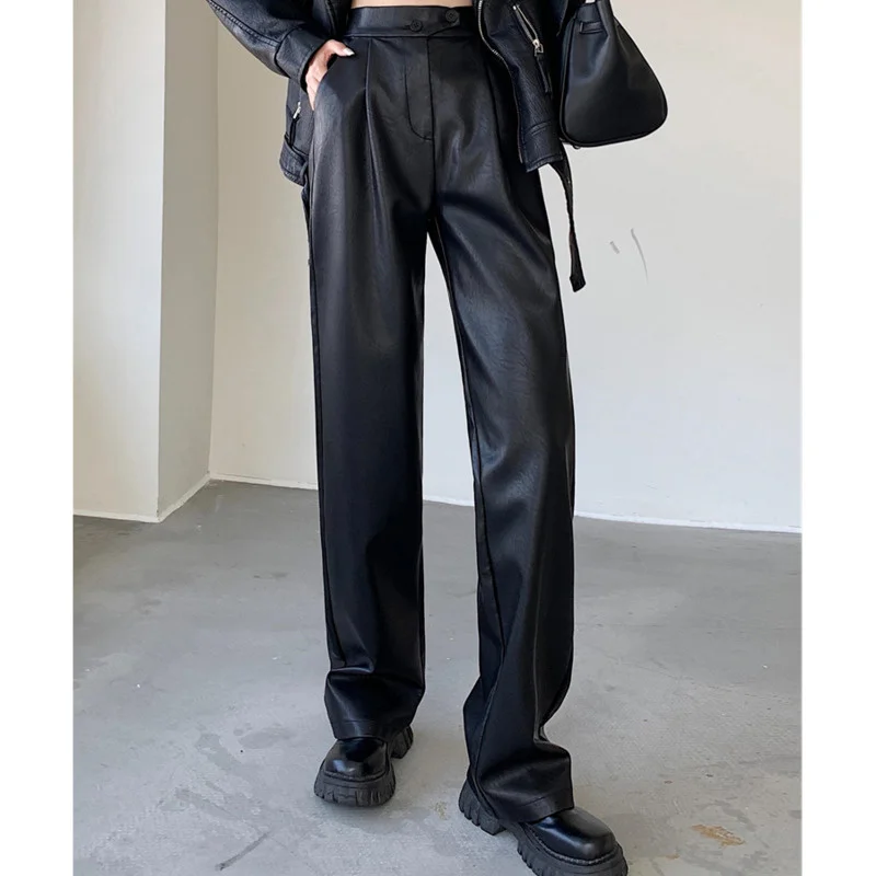 2023 Women's Wide Leg Pants New Autumn Winter High Waist Black Vintage Buttons Loose Streetwear Trouses Female
2023 Women's Wide Leg Pants New Autumn Winter High Waist Black Vintage Buttons Loose Streetwear Trouses Female
