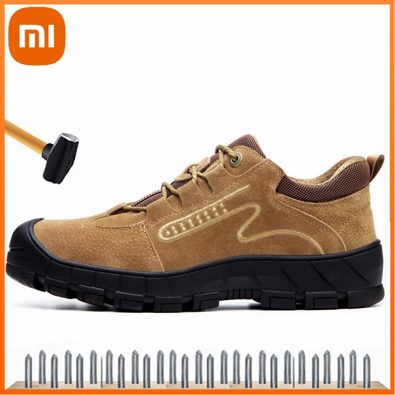 Xiaomi Men Safety Shoes Non-slip Puncture-Proof Security Work Shoes with Steel Toe Cap Breathable Cow Suede Boots Male Sneakers 
Xiaomi Men Safety Shoes Non-slip Puncture-Proof Security Work Shoes with Steel Toe Cap Breathable Cow Suede Boots Male Sneakers