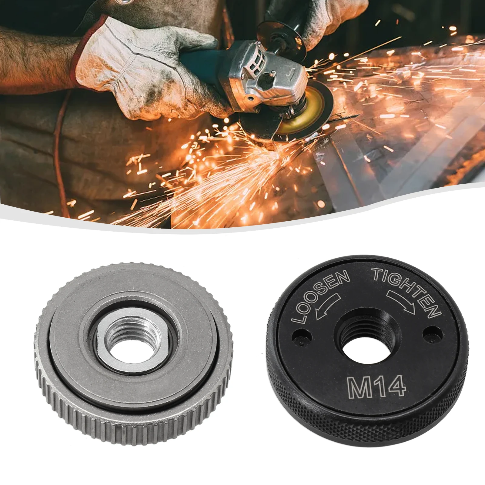 Durable For Cutting Disks Pressure Plate Tools Black +Silver M14 Nut Clamping Quick-release Thread Angle Grinder
Durable For Cutting Disks Pressure Plate Tools Black +Silver M14 Nut Clamping Quick-release Thread Angle Grinder