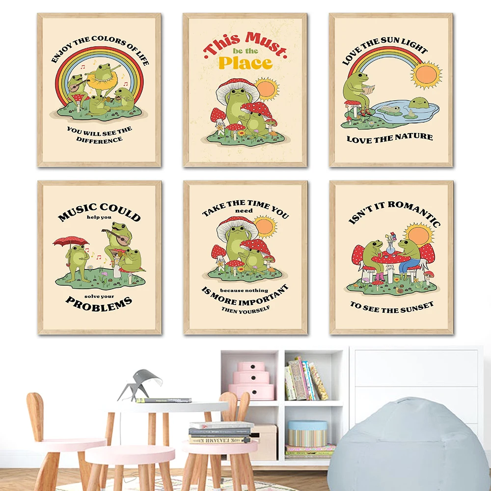 Trendy Retro Frog Disco Art Poster Wall Canvas Print 70s Aesthetic Quote Cartoon Cute Nursery Room Home Decor Vintage Painting
Trendy Retro Frog Disco Art Poster Wall Canvas Print 70s Aesthetic Quote Cartoon Cute Nursery Room Home Decor Vintage Painting