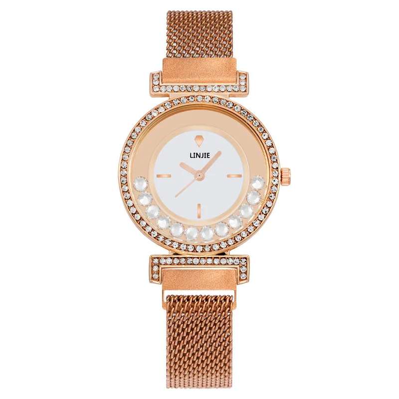 Fashion Diamond Women's Watch Women's Watch Iron Absorber Lazy Man Milan Band Watch.
Fashion Diamond Women's Watch Women's Watch Iron Absorber Lazy Man Milan Band Watch.