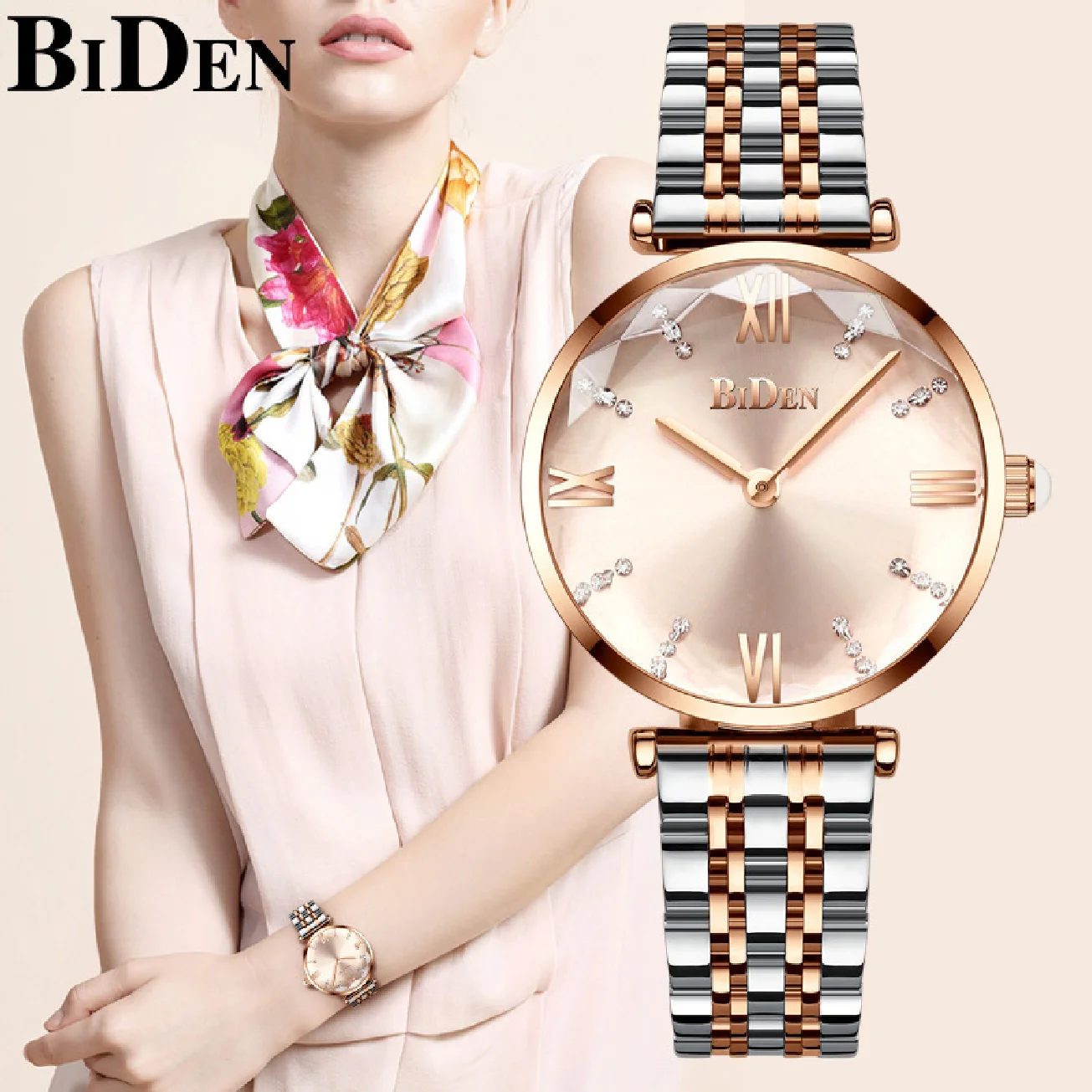 BIDEN Brand Women Quartz Watch Fashion Diamond Rose Golden Wristwatch Exquisite Ladies Girls Bracelet Waterproof Watches Female
BIDEN Brand Women Quartz Watch Fashion Diamond Rose Golden Wristwatch Exquisite Ladies Girls Bracelet Waterproof Watches Female