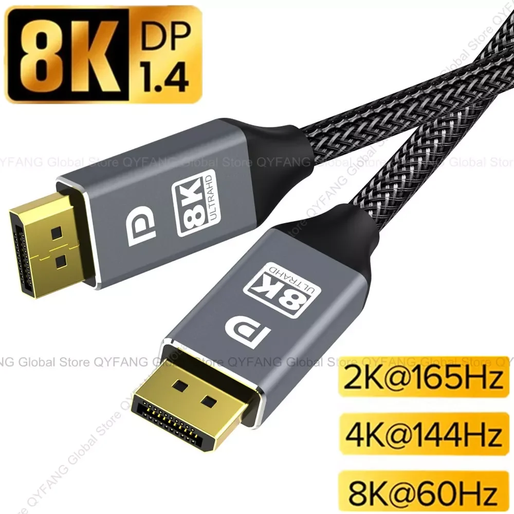 DisplayPort 1.4 Cable 4K 144Hz Display Port Cable 8K 60Hz DP 1.4 Cable For HD TV Graphics Card Projector DisplayPort 8K DP Cable
DisplayPort 1.4 Cable 4K 144Hz Display Port Cable 8K 60Hz DP 1.4 Cable For HD TV Graphics Card Projector DisplayPort 8K DP Cable