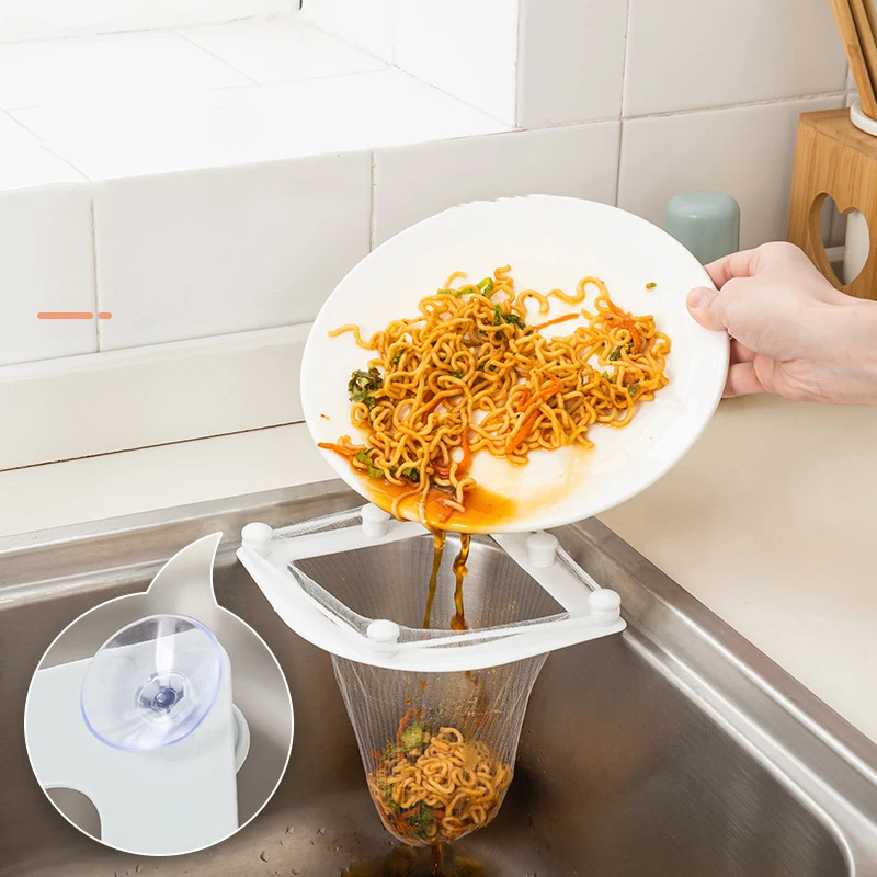 Kitchen Triangular Sink Strainer Suction Cup Sink Filter Rack Net Bag Garbage Leftover Drainer Kitchen Anti-clogging Supplies
Kitchen Triangular Sink Strainer Suction Cup Sink Filter Rack Net Bag Garbage Leftover Drainer Kitchen Anti-clogging Supplies