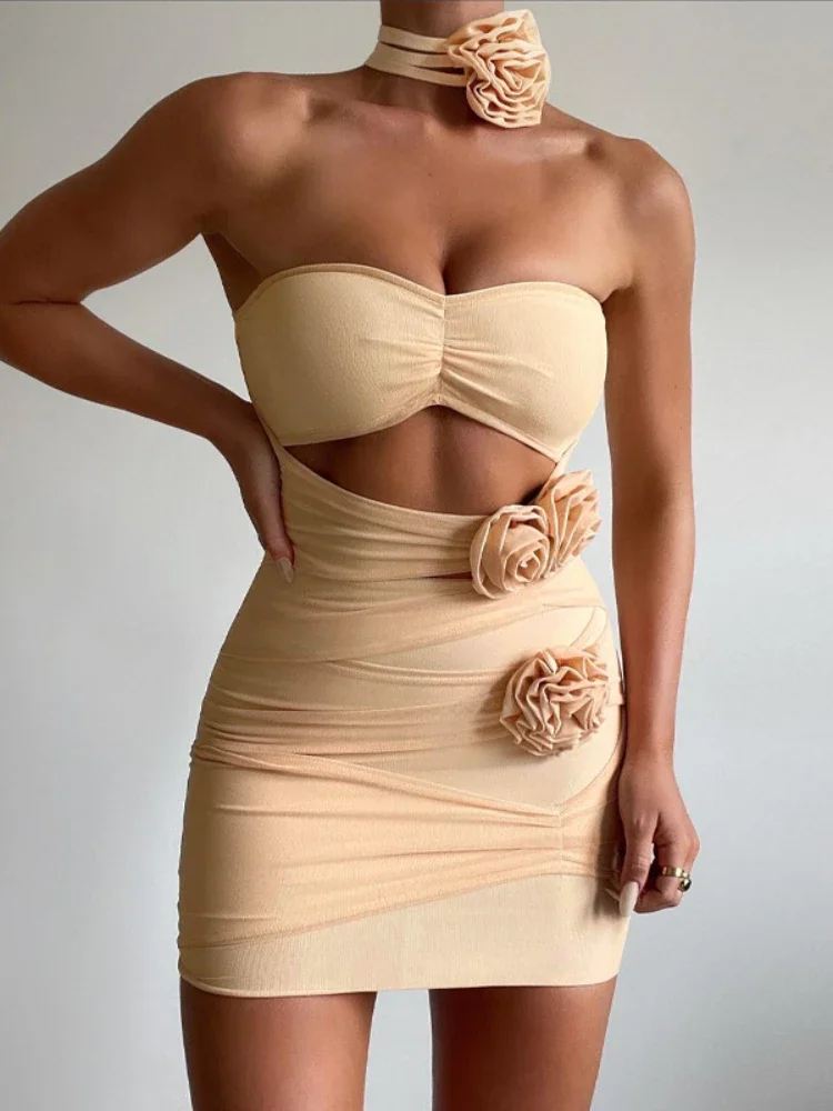 Beige Strapless Mini Dress Women Fashion Hollow Out Bodycon Dress Summer Sexy Backless Party Night Club Outfits 2023 Summer
Beige Strapless Mini Dress Women Fashion Hollow Out Bodycon Dress Summer Sexy Backless Party Night Club Outfits 2023 Summer