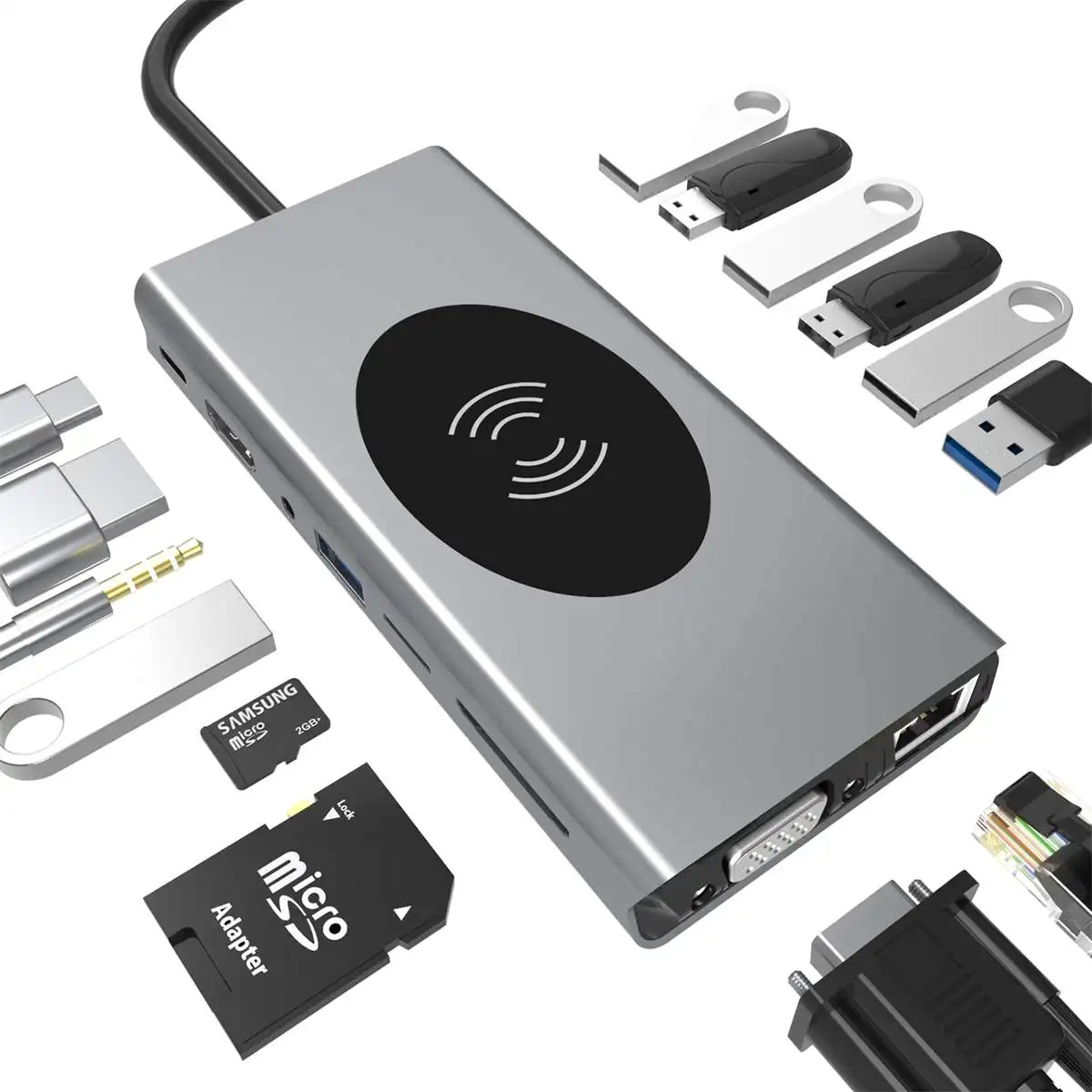 15 In 1 Multifunction Docking Station USB HUB Type C To HDMI-compatible Wireless USB Adapter Hub Dock for Macbook Fast Charging
15 In 1 Multifunction Docking Station USB HUB Type C To HDMI-compatible Wireless USB Adapter Hub Dock for Macbook Fast Charging