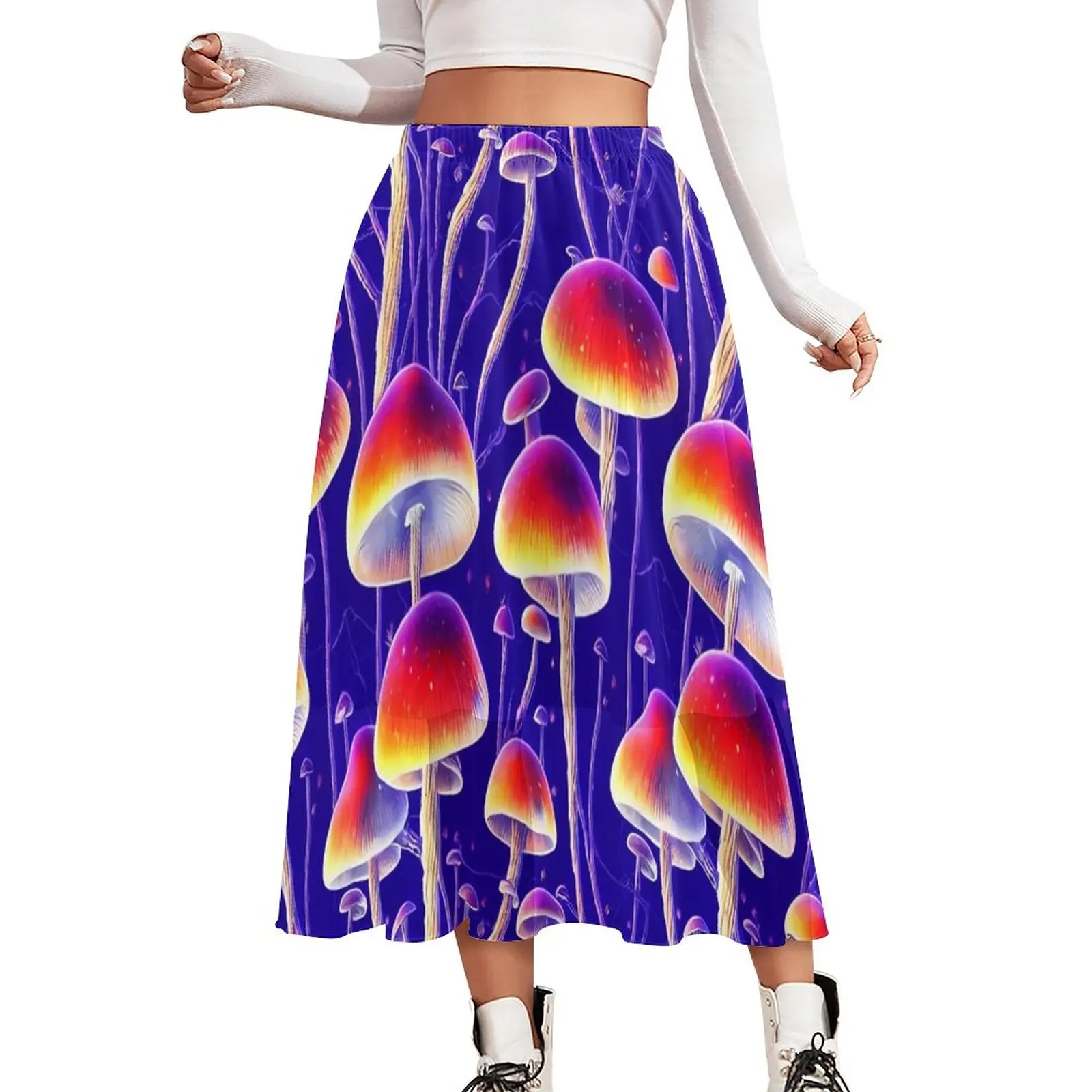 Женская шифоновая юбка с принтом «грибы» 
Женская шифоновая юбка с принтом «грибы»
