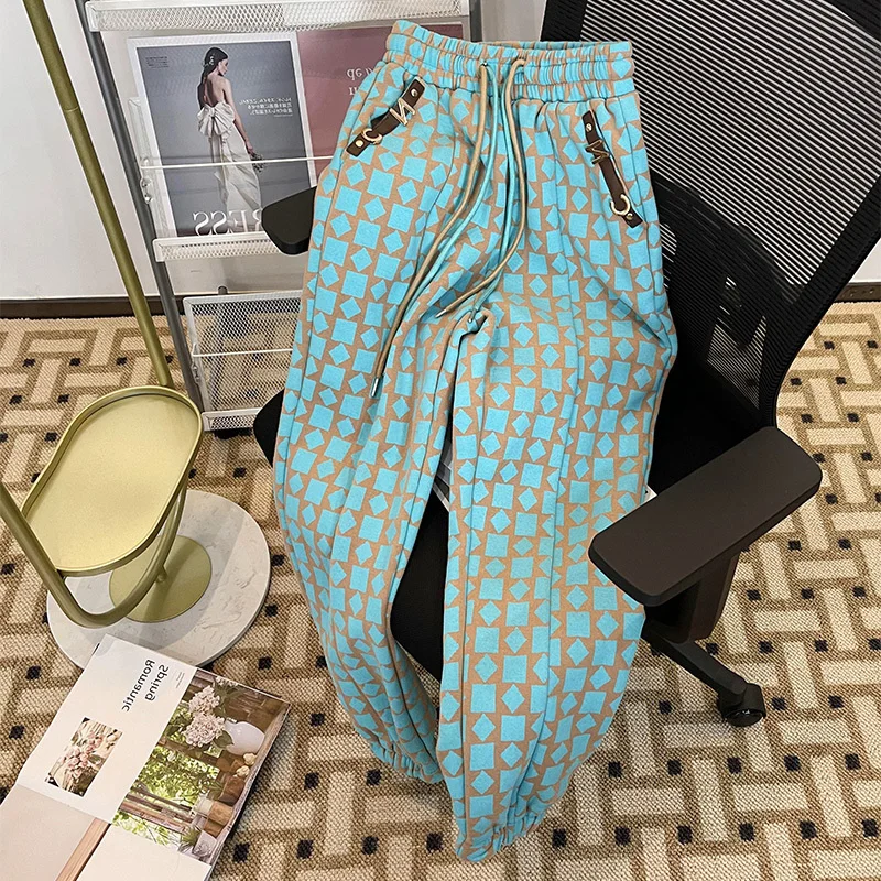 Vintage Hit Green Plaid Pants Leggings Women Summer Loose Soft High Street High Waist Harlan Lantern Elastic Waist Sweatpants
Vintage Hit Green Plaid Pants Leggings Women Summer Loose Soft High Street High Waist Harlan Lantern Elastic Waist Sweatpants