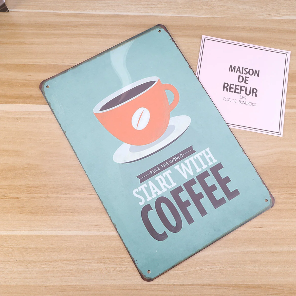 1PC Classic Iron Decorative Vintage Metal Start With COFFEE Tin Sign for Bar Wall Home Coffee
1PC Classic Iron Decorative Vintage Metal Start With COFFEE Tin Sign for Bar Wall Home Coffee