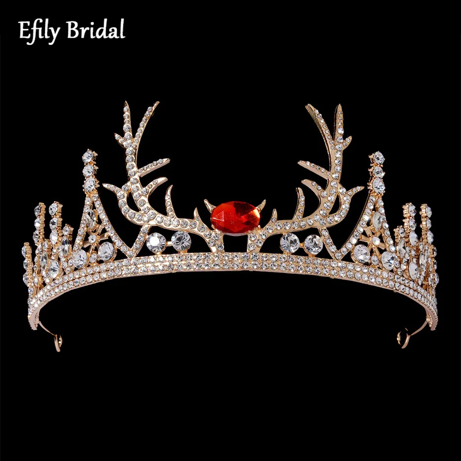 Efily Christmas Elk Crown Hair Accessories Gold Color Crystal Rhinestone Tiara Girl Women Headband Wedding Head Jewelry Gift
Efily Christmas Elk Crown Hair Accessories Gold Color Crystal Rhinestone Tiara Girl Women Headband Wedding Head Jewelry Gift