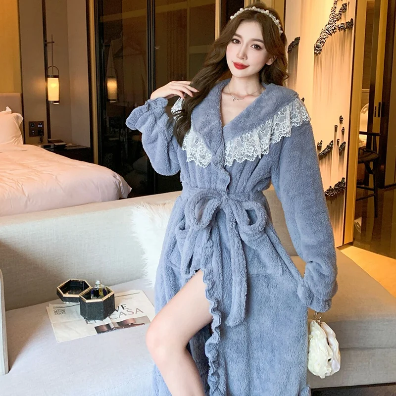 Night Kimono Nightdress Sleeve Cute Bathrobes Dress Robes Long Flannel Sleepwear Robe Warm Winter 2022 Women Bath For Lace Thick
Night Kimono Nightdress Sleeve Cute Bathrobes Dress Robes Long Flannel Sleepwear Robe Warm Winter 2022 Women Bath For Lace Thick