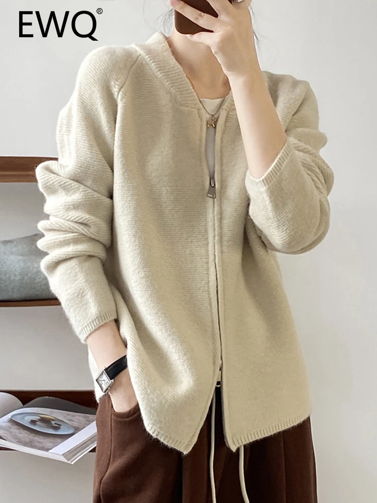 EWQ Solid Double Zipper Knitting Sweater For Women Round Neck Long Sleeve Cardigan Casual Tops Female 2023 Autumn New 26D5626
EWQ Solid Double Zipper Knitting Sweater For Women Round Neck Long Sleeve Cardigan Casual Tops Female 2023 Autumn New 26D5626