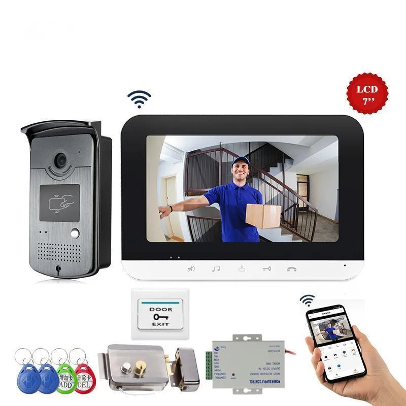 2023 SMart Home 7 inch WIFI Video Door Phone Intercom Entry System Set RFID Outdoor Camera Electric Lock Phone Unlock New Hot
2023 SMart Home 7 inch WIFI Video Door Phone Intercom Entry System Set RFID Outdoor Camera Electric Lock Phone Unlock New Hot