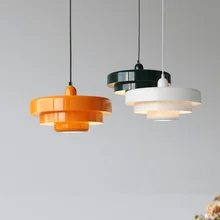 Nordic Danish Design Chandelier Retro Medieval Orange Bauhaus Pendant Lights Restaurant Bar Cafe Dining Room Table Hanging Lamp