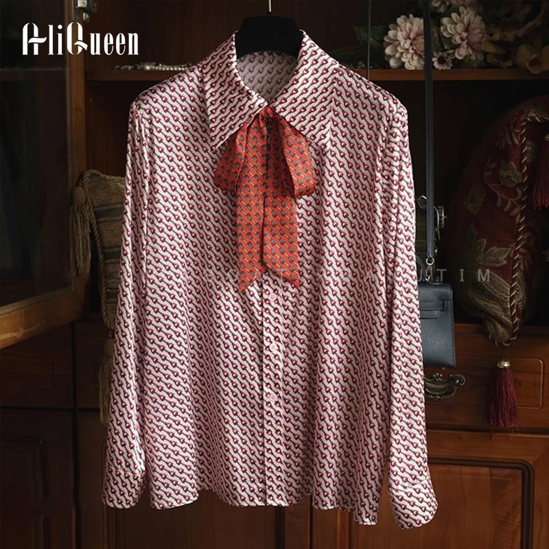 Women Vintage Long Sleeve Bow Neck Silk Blouses Ladies Elegant Chain Print Pink Shirt Female Tops Fashion Party Blouse 3XL
Women Vintage Long Sleeve Bow Neck Silk Blouses Ladies Elegant Chain Print Pink Shirt Female Tops Fashion Party Blouse 3XL