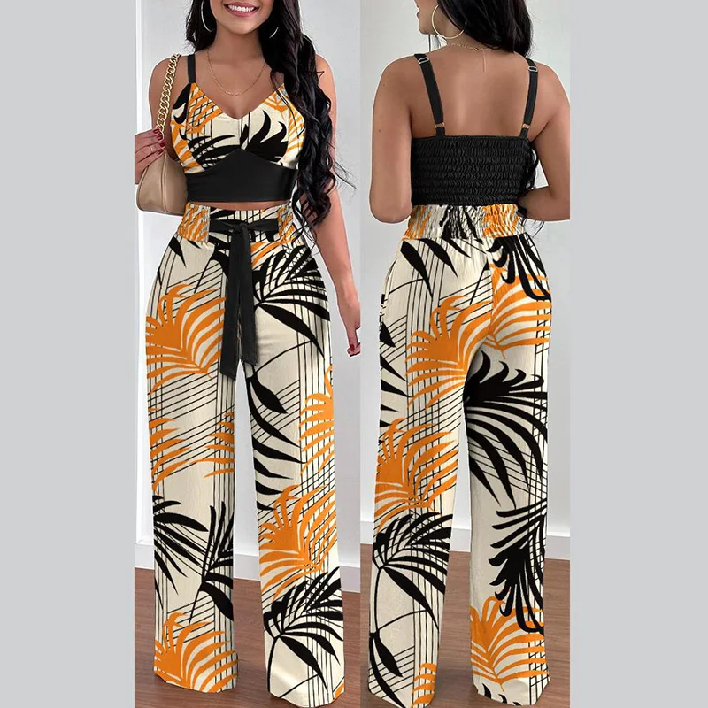 Spring Summer Lady Pants Print Two Piece Set Casual Slim Fit Women Pants 2023 Suit Sleeveless Tank Tops Long Pants Matching Suit
Spring Summer Lady Pants Print Two Piece Set Casual Slim Fit Women Pants 2023 Suit Sleeveless Tank Tops Long Pants Matching Suit