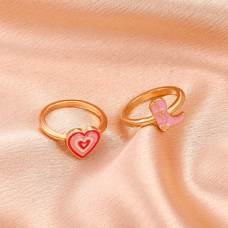 New Ins Creative Cute Colorful Double Layer Love Heart Ring Vintage Drop Oil Metal Heart Rings For Women Girls Fashion Jewelry
New Ins Creative Cute Colorful Double Layer Love Heart Ring Vintage Drop Oil Metal Heart Rings For Women Girls Fashion Jewelry