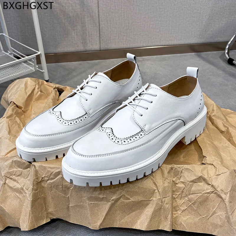 

White Brogue Men Dress Shoes Mans Fashion Leather Shoes Men Black Oxford Men Wedding Shoes 2023 Dress Chaussure De Homme Zapatos