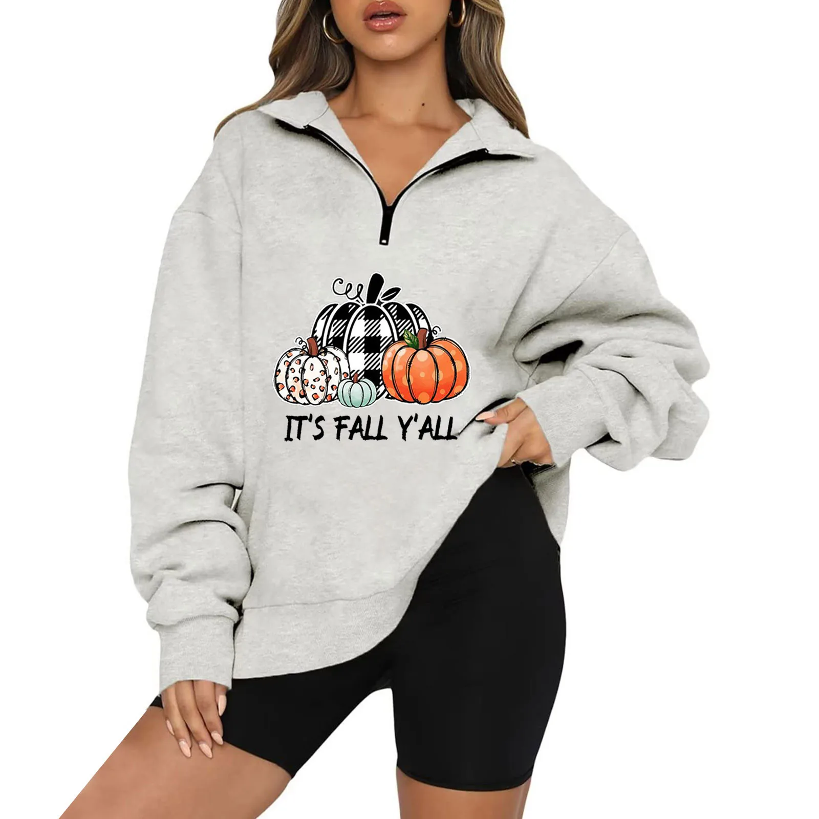 Homage Sweatshirt Womens Thanksgiving Print Oversized Half Zip Pullover Long Sleeve Sweatshirt Quarter Ladies Fashion Sweatshirt
Homage Sweatshirt Womens Thanksgiving Print Oversized Half Zip Pullover Long Sleeve Sweatshirt Quarter Ladies Fashion Sweatshirt