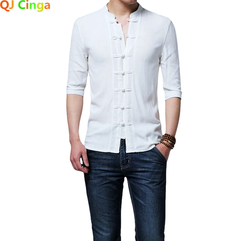 2022 New Men's Half-sleeve Cotton and Linen Shirt Chinese Retro Style Single Breasted Stand-up Collar Shirts Black Blue
2022 New Men's Half-sleeve Cotton and Linen Shirt Chinese Retro Style Single Breasted Stand-up Collar Shirts Black Blue