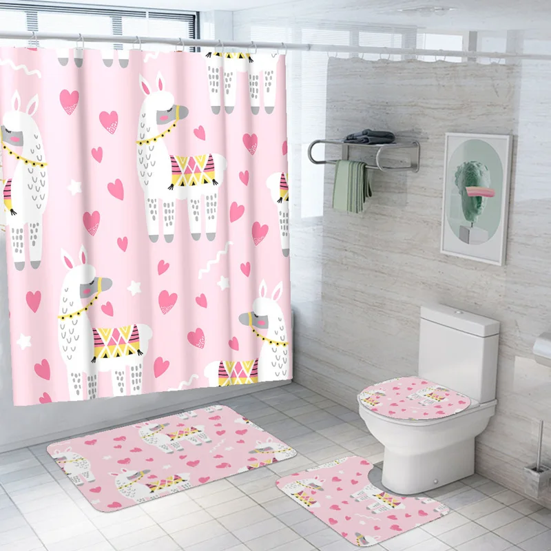 Cute Cartoon Animals Shower Curtain 3D Print Horse Waterproof Bath Mat Set High Quality Toilet Rugs Rabbit Mildewproof Carpets
Cute Cartoon Animals Shower Curtain 3D Print Horse Waterproof Bath Mat Set High Quality Toilet Rugs Rabbit Mildewproof Carpets