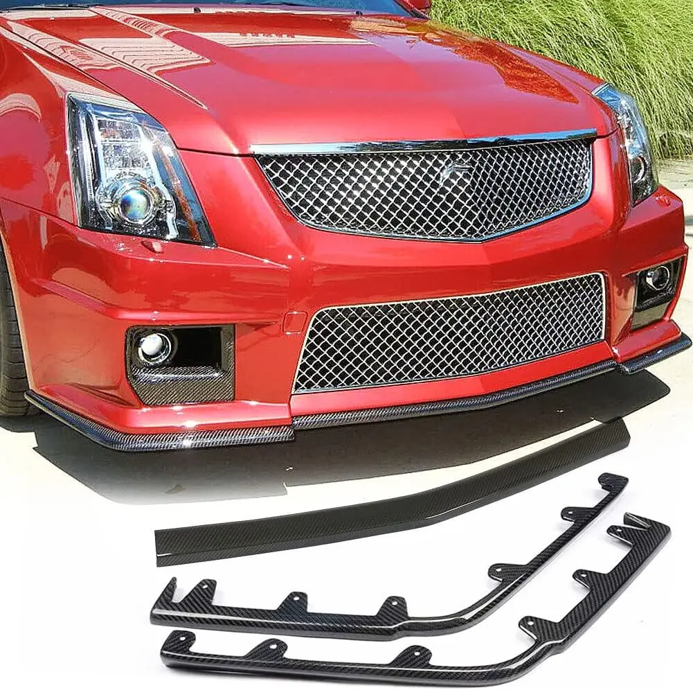 Разветвитель переднего бампера из углеродного волокна для Cadillac CTS-V Coupe Sedan 2009-2015