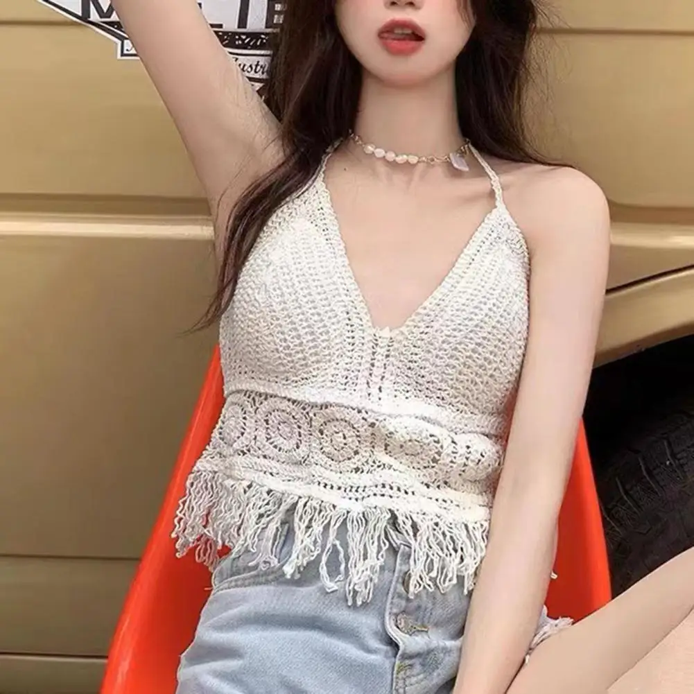 Summer Women Crop Top Knitted Tassel Spaghetti Straps Waist-exposed Backless Strapless Hollow Out Ladies Camisole Female Clothes
Summer Women Crop Top Knitted Tassel Spaghetti Straps Waist-exposed Backless Strapless Hollow Out Ladies Camisole Female Clothes