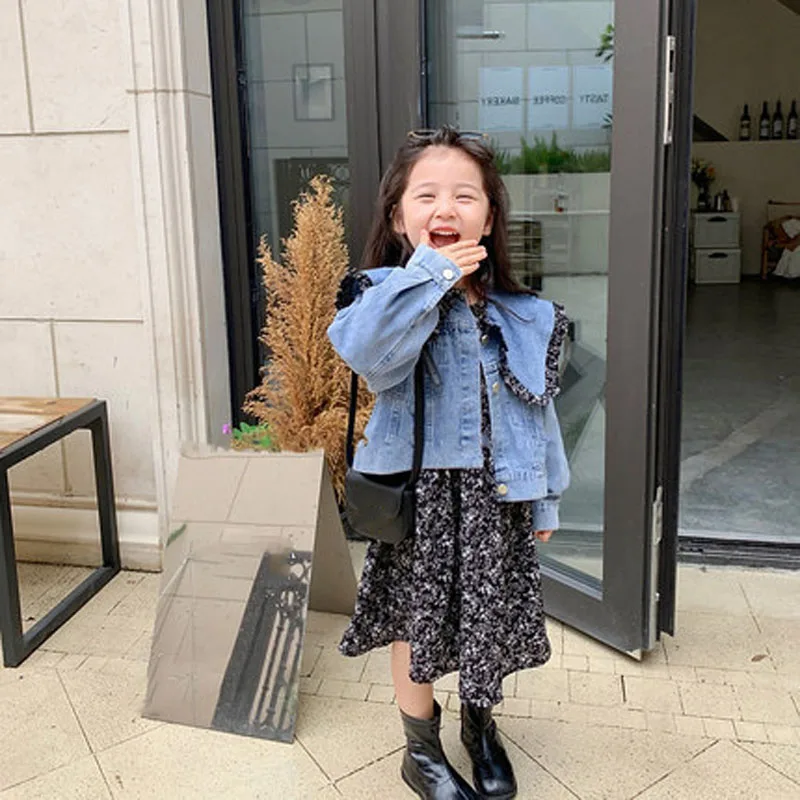 2022 Spring Autumn Girls' Clothing Sets New Girls Cute Lapel Denim Top +Floral Dress Two-Piece Set Children Girls Clothes Suit
2022 Spring Autumn Girls' Clothing Sets New Girls Cute Lapel Denim Top +Floral Dress Two-Piece Set Children Girls Clothes Suit