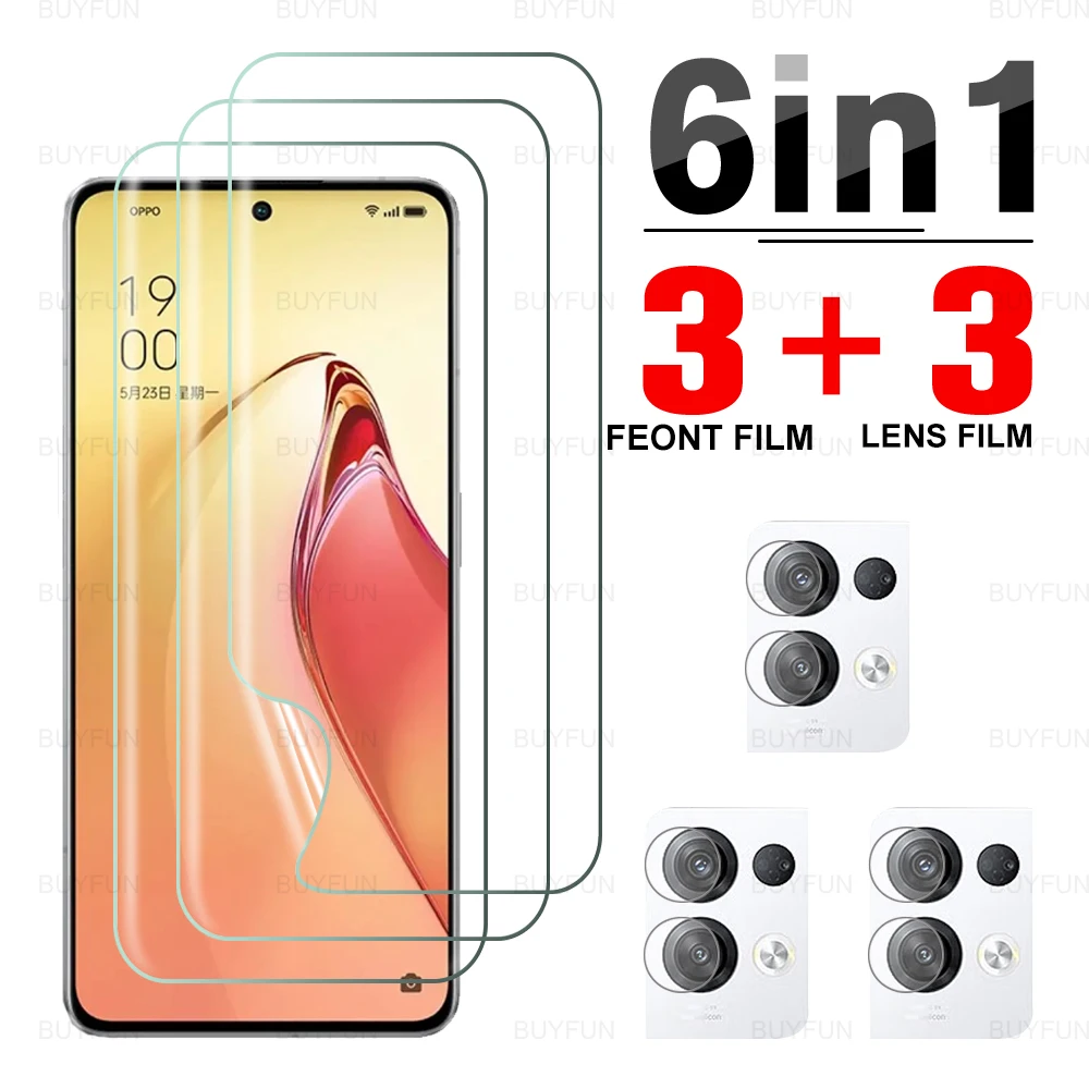 Гидрогелевая пленка 6 в 1 для Oppo Orro Reno8 Pro Plus 6,7 дюйма, полное покрытие, мягкая пленка для телефона Oppo Reno8 Pro Reno 8
