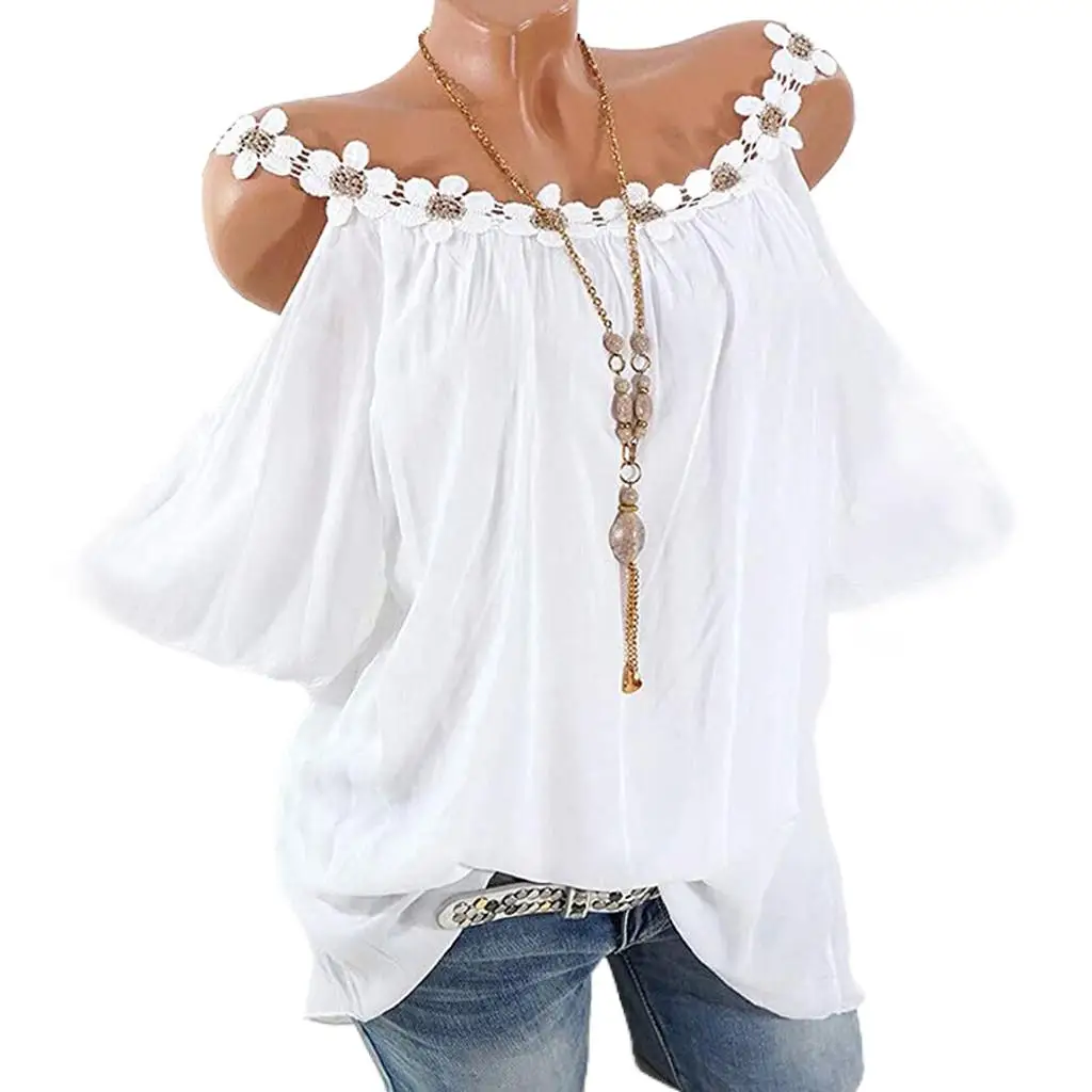 European and American Women's Wear 2022 Summer Lace Round Neck, Off-the-shoulder Solid Color T-shirt
European and American Women's Wear 2022 Summer Lace Round Neck, Off-the-shoulder Solid Color T-shirt