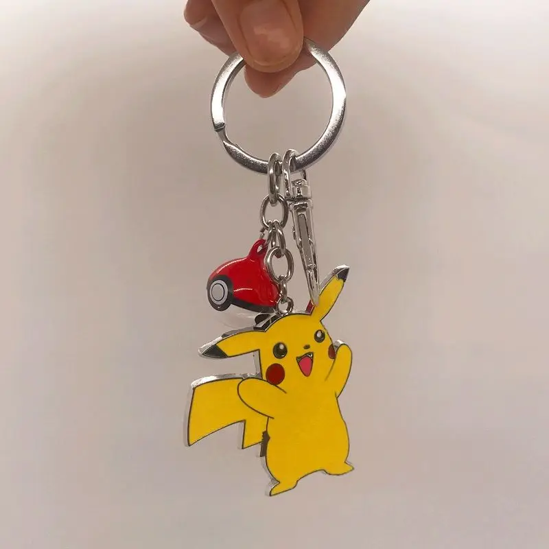 

Pokemon Metal Pikachu Pendant Schoolbag Pendant Poke Ball Bell Key Buckle Anime Peripheral Gifts