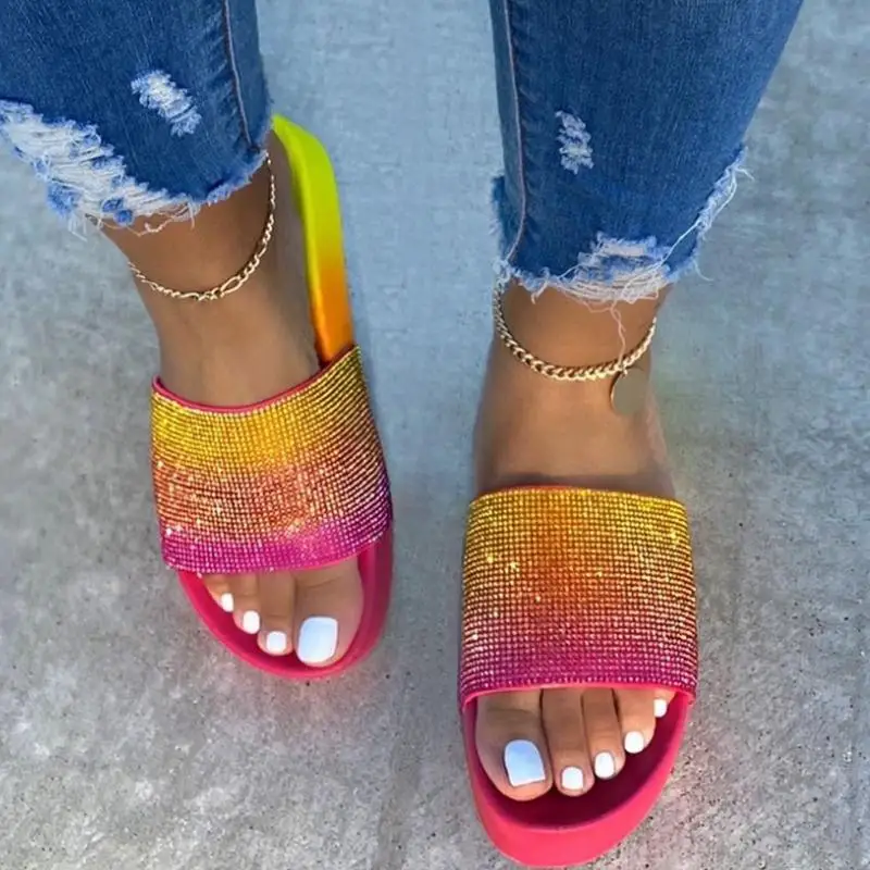 Fashion Symphony Rhinestone Large Size Flat Sandals Casual Thick Sole Women's Shoes Home Anti-slip Flip Flop Chaussure Femme
Fashion Symphony Rhinestone Large Size Flat Sandals Casual Thick Sole Women's Shoes Home Anti-slip Flip Flop Chaussure Femme