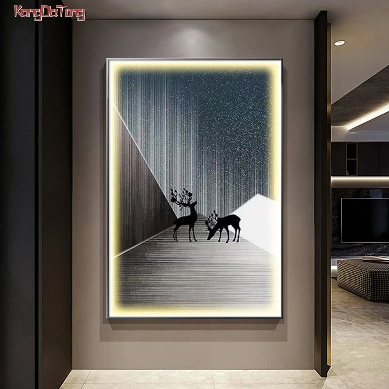 Modern Art Elk Luminous Interior Painting Led Wall Lamp Hanging Painting For Home Living Room Kitchen Bedside Hanging Decoration
Modern Art Elk Luminous Interior Painting Led Wall Lamp Hanging Painting For Home Living Room Kitchen Bedside Hanging Decoration