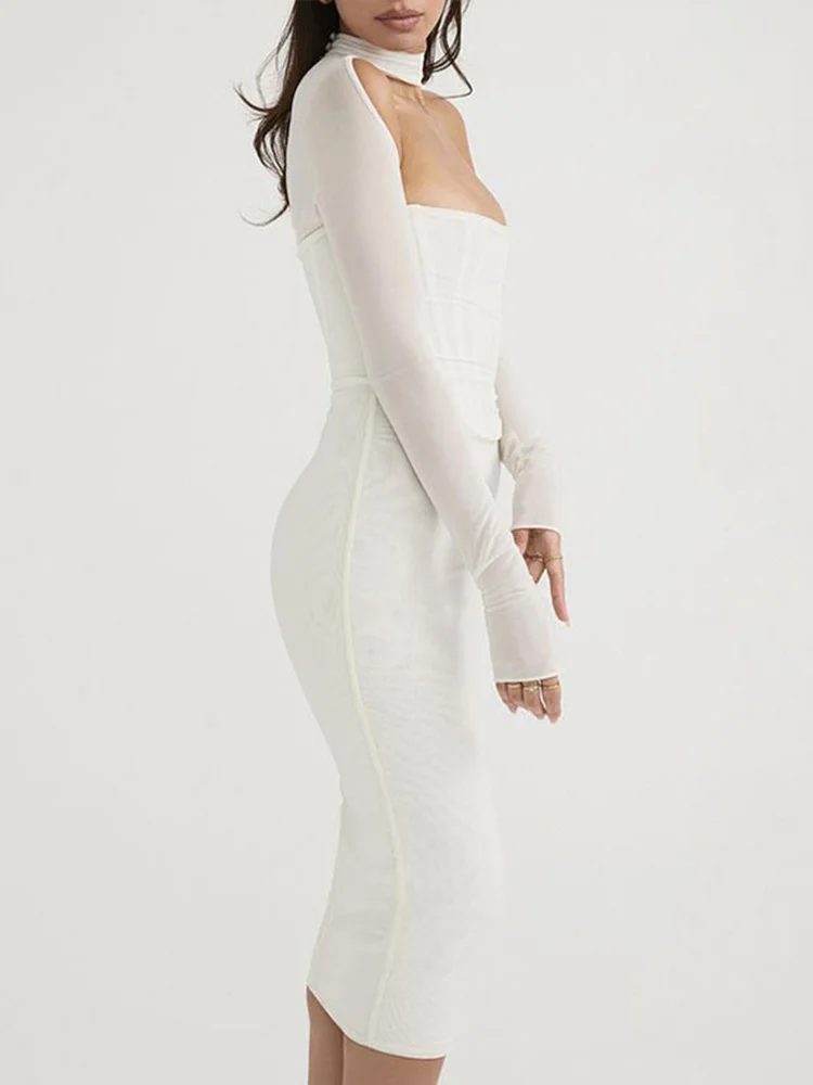 Women Sexy Hollow Double Layers Mesh Dress Lady Elegant Bodycon Dresses 2022 Summer Long Sleeve Midi Robe Party Clubwear
Women Sexy Hollow Double Layers Mesh Dress Lady Elegant Bodycon Dresses 2022 Summer Long Sleeve Midi Robe Party Clubwear