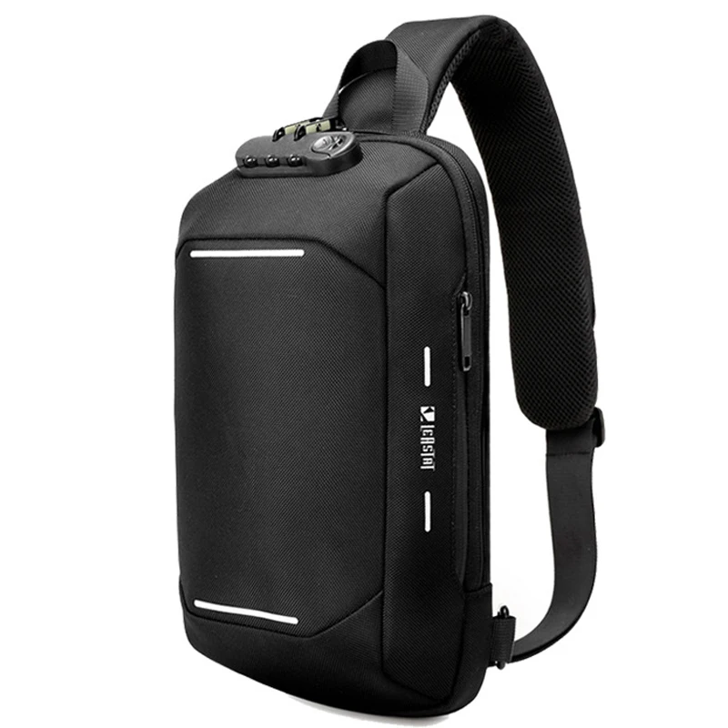 

SUUTOOP Men Oxford Anti-theft Lock USB Multifunction Shoulder Bag Fashion Crossbody Bag Travel Messenger Chest Bag Pack For Male