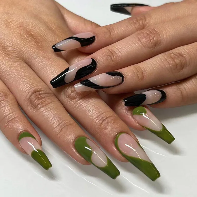 24/pcs Artificial Fake Nails Black Mandarin Duck Long Ballet Detachable Wearable Full Coverage Art Nail Press Manicure Patch
24/pcs Artificial Fake Nails Black Mandarin Duck Long Ballet Detachable Wearable Full Coverage Art Nail Press Manicure Patch