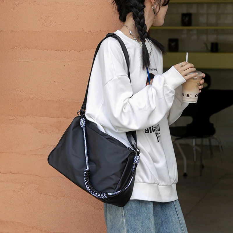 

Нейлоновая тканевая сумка через плечо, японская сумка для пельменей, нейтральная уличная сумка-мессенджер, вместительная сумка через плечо для фитнеса для женщин