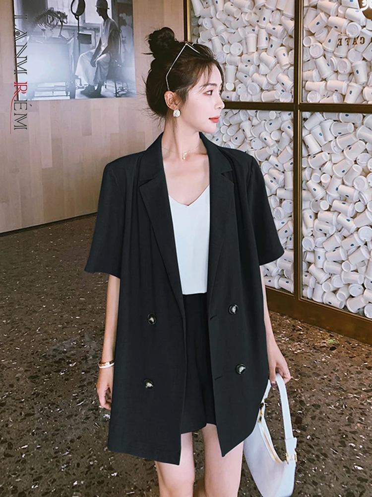 LANMREM Women Solid Color Set Notched Neck Short Sleeve Double Breasted Straight Pants Loose 2022 Summer Female Clothing 2I687
LANMREM Women Solid Color Set Notched Neck Short Sleeve Double Breasted Straight Pants Loose 2022 Summer Female Clothing 2I687
