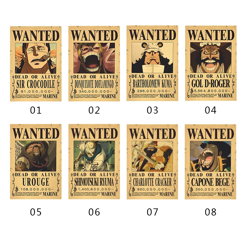 5pcs/10pcs Anime Poster OnePiece Bounty Order Home Decoration Wall Sticker Kraft Retro Poster Children's Room Decoration Gifts
5pcs/10pcs Anime Poster OnePiece Bounty Order Home Decoration Wall Sticker Kraft Retro Poster Children's Room Decoration Gifts