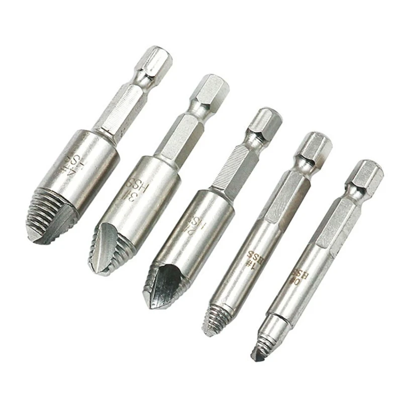 5Pcs Screw Remover High Speed Steel Screw Extractor Hex Shank Bolt Extractor for Removal of Broken Damaged Screw
5Pcs Screw Remover High Speed Steel Screw Extractor Hex Shank Bolt Extractor for Removal of Broken Damaged Screw