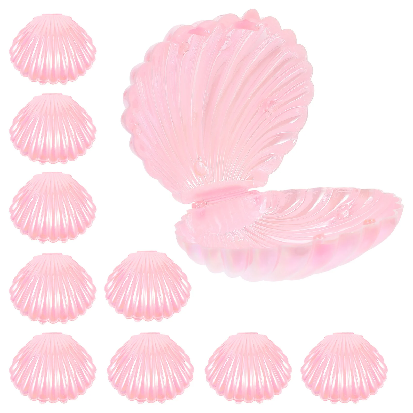 

10 Pcs Jewelry Tray Candy Holder Small Jar Plastic Container Gift Box Seashell Pp Dish Containers