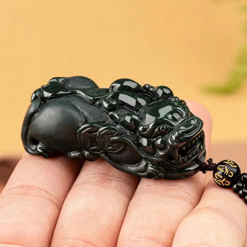 Grade A Myanmar Black Jadeite Pixiu Necklace Men Women Lucky Amulet Genuine Natural Burma Jade Feng Shui Pi Xiu Charms Necklaces
Grade A Myanmar Black Jadeite Pixiu Necklace Men Women Lucky Amulet Genuine Natural Burma Jade Feng Shui Pi Xiu Charms Necklaces