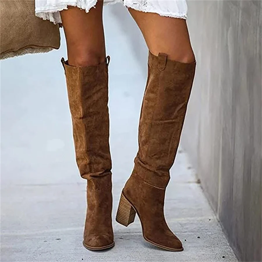 Women Faux Suede Knee High Boots Lady 2023 New Tall Boots Retro Roman High Heels Shoes Female Autumn Winter Long Boots
Women Faux Suede Knee High Boots Lady 2023 New Tall Boots Retro Roman High Heels Shoes Female Autumn Winter Long Boots