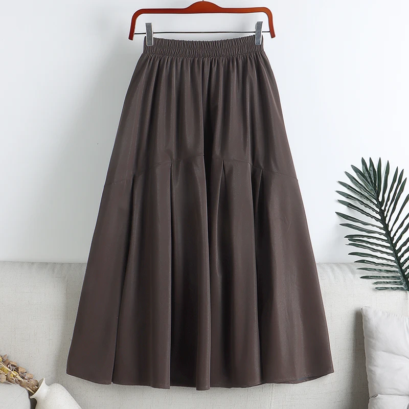 New Autumn&Winter Skirts Pure Color High Waist Elastic PU Mujer Faldas Pleated A-Line Skirt Casual Women Clothes Dropshipping
New Autumn&Winter Skirts Pure Color High Waist Elastic PU Mujer Faldas Pleated A-Line Skirt Casual Women Clothes Dropshipping