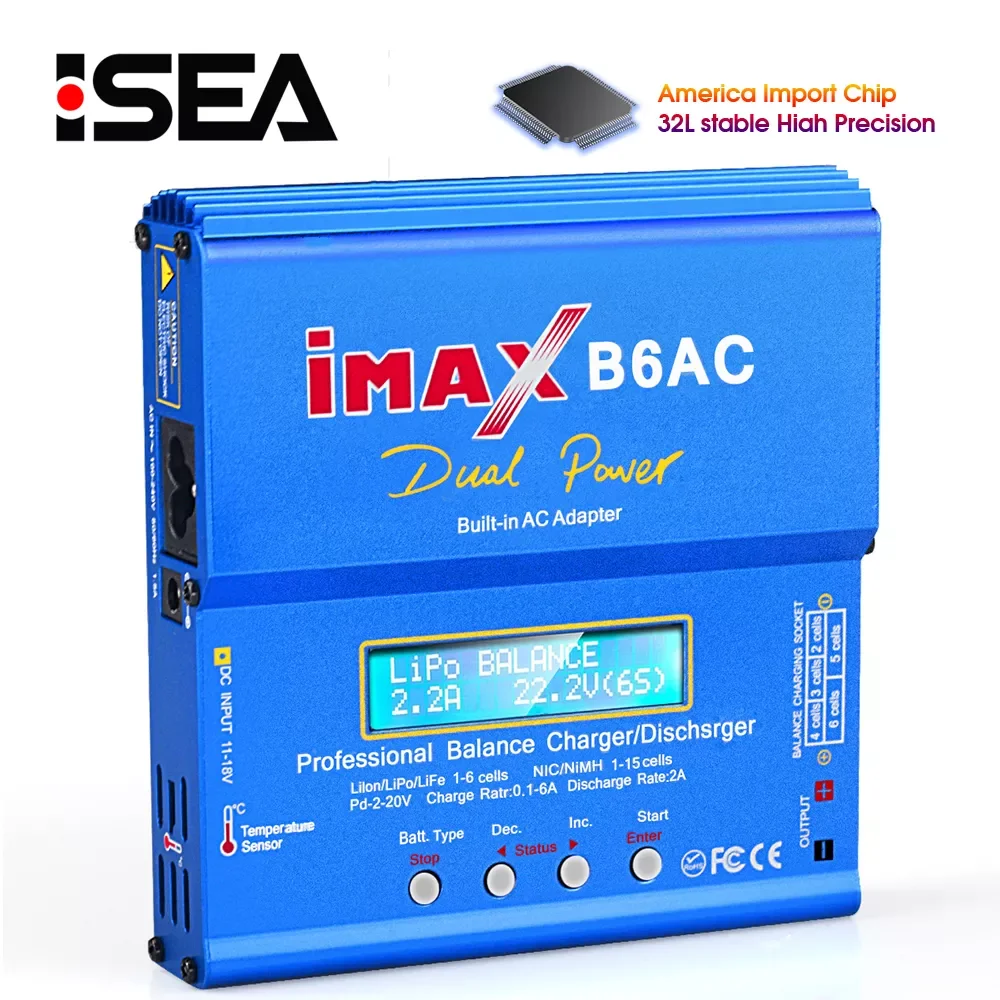 HTRC iMAX B6 AC RC Charger 80W B6AC 6A Balance Charger Digital LCD Screen Li-ion LiFe Nimh Nicd PB Lipo Battery Discharger
HTRC iMAX B6 AC RC Charger 80W B6AC 6A Balance Charger Digital LCD Screen Li-ion LiFe Nimh Nicd PB Lipo Battery Discharger