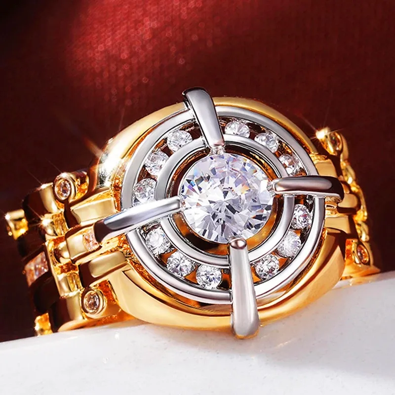 Hip Hop Party Ring Ladies/Men Bright Gold Watch Shaped Design Cubic Zirconia High Quality Fashion Jewelry
Hip Hop Party Ring Ladies/Men Bright Gold Watch Shaped Design Cubic Zirconia High Quality Fashion Jewelry