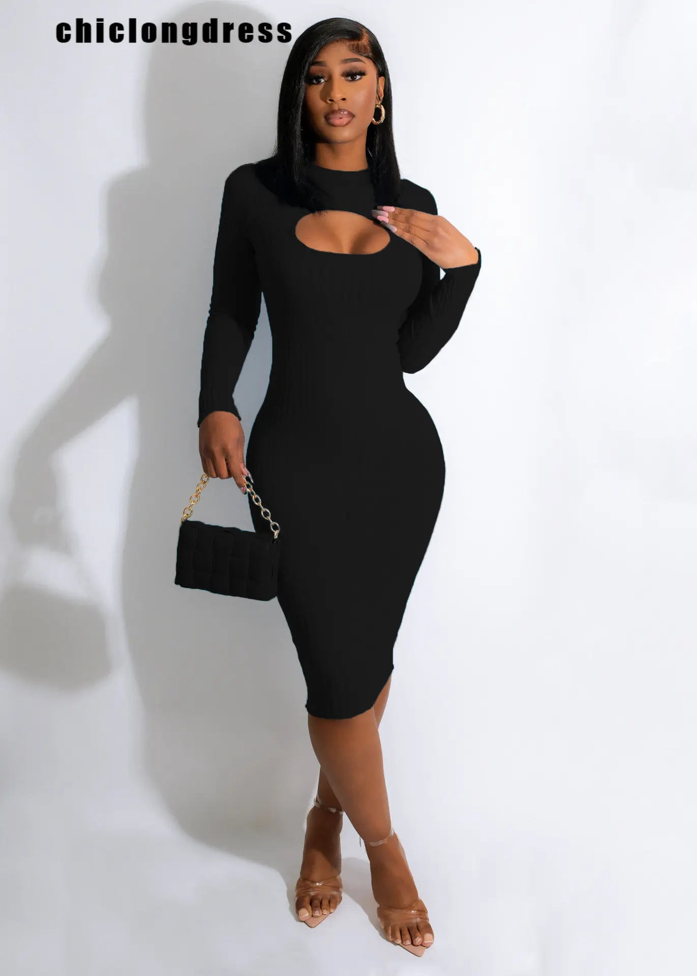 Autumn Sexy Slim Hollow Knit Dress Women Fashion Elegant Solid Round Neck Long Sleeve Tight Party Dress Women
Autumn Sexy Slim Hollow Knit Dress Women Fashion Elegant Solid Round Neck Long Sleeve Tight Party Dress Women