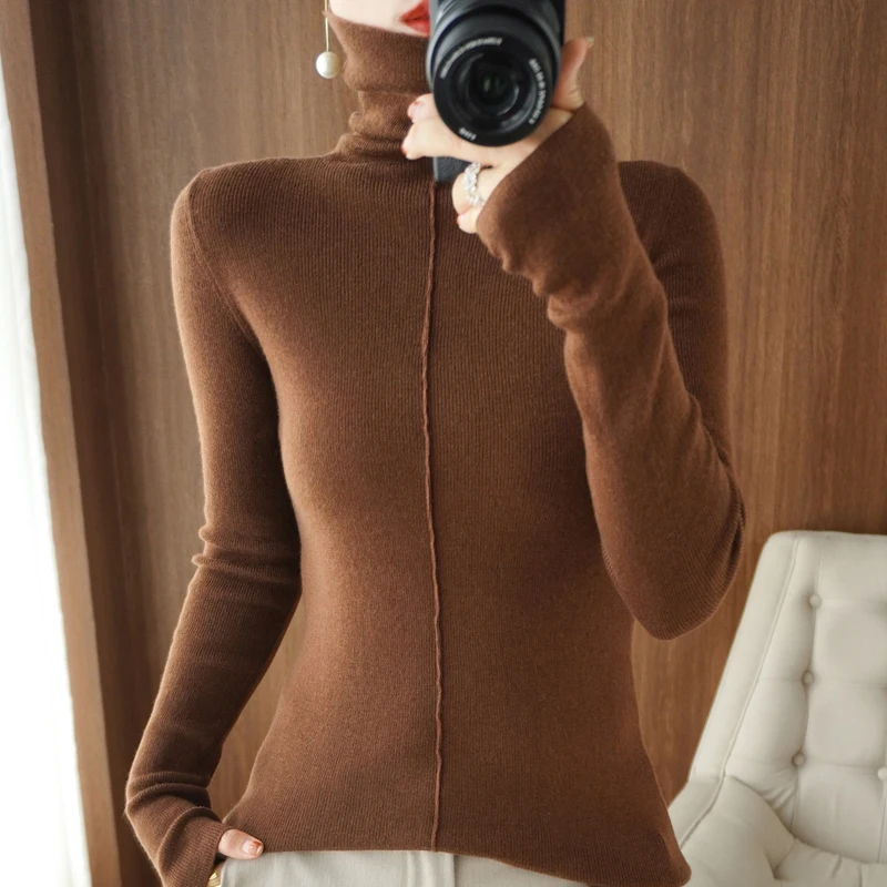 Wool High Collar Women's Autumn And Winter New Solid Slim Round Collar Pullover Knitted Long Sleeved Sweater Activity Price
Wool High Collar Women's Autumn And Winter New Solid Slim Round Collar Pullover Knitted Long Sleeved Sweater Activity Price