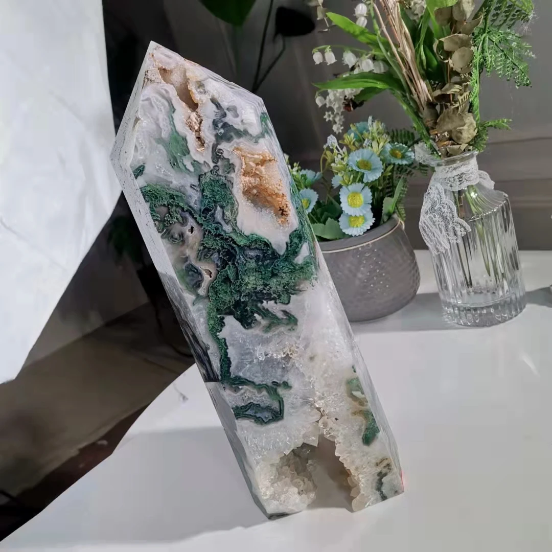 Bulk Wholesale Natural Gemstone Moss Agate Geode Druzy Tower Crystals Healing Stones Tower Point
Bulk Wholesale Natural Gemstone Moss Agate Geode Druzy Tower Crystals Healing Stones Tower Point